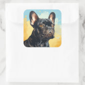 かわいい犬のステッカー スクエアシール (バッグ)