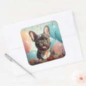 かわいい犬のステッカー スクエアシール (封筒)