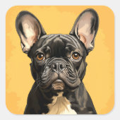 かわいい犬のステッカー スクエアシール (正面)