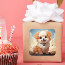 かわいい犬のステッカー