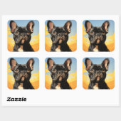 かわいい犬のステッカー スクエアシール (シート)