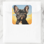 かわいい犬のステッカー スクエアシール (バッグ)