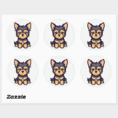 かわいい犬のステッカー ラウンドシール (シート)