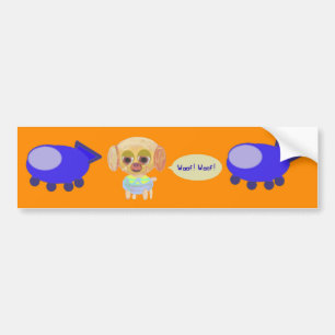 かわいい犬のスペシップ バンパーステッカー