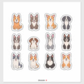 かわいい犬のセット シール (シート)