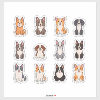 かわいい犬のセット シール