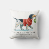 かわいい犬のセーター水の色クリスマス クッション (正面)