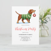 かわいい犬のセーター クリスマスパーティー 招待状 (スタンド正面)