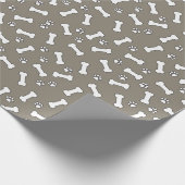 かわいい犬のテーマポープリントとボーンズニューペット ラッピングペーパー (角)