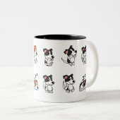 かわいい犬のデザインの陶器マグカップ ツートーンマグカップ (正面右)