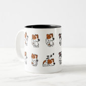 かわいい犬のデザインの陶器マグカップ ツートーンマグカップ (正面左)