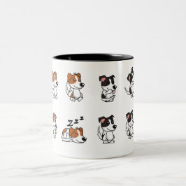 かわいい犬のデザインの陶器マグカップ ツートーンマグカップ