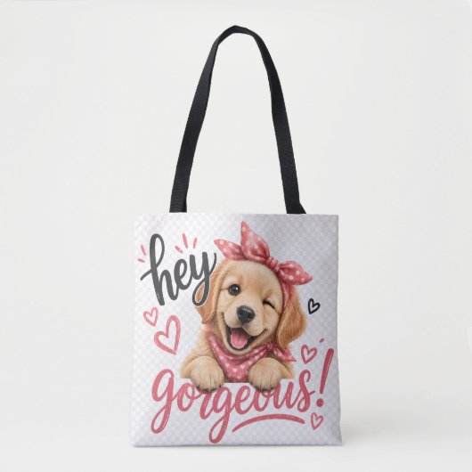 かわいい犬のデザイン トートバッグ (正面)