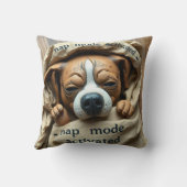 かわいい犬のデザイン「Dog Nap Mode Activated」 クッション (裏面)