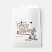 かわいい犬のトリックまたはハロウィーンの招待状 フェイバーバッグ (正面)