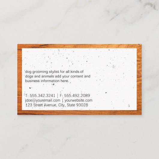 かわいい犬のトリマースタイリストシアーズビジネスカード 名刺 (裏面)