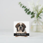 かわいい犬のトリマー トリミングサービス ペットケア スクエア名刺 (スタンド正面)