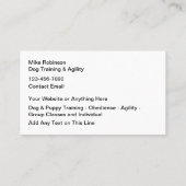 かわいい犬のトレーニングのクラス名刺 名刺 (裏面)
