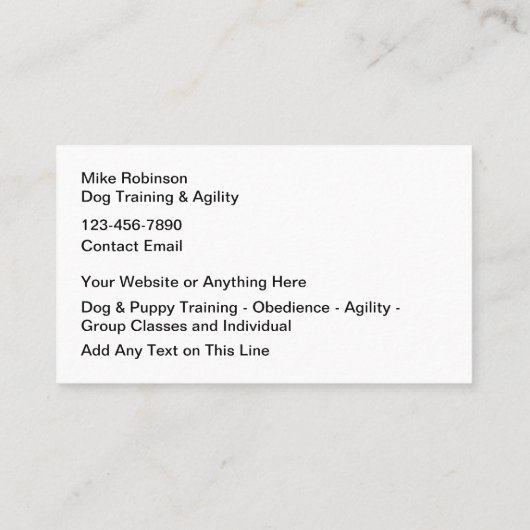 かわいい犬のトレーニングのクラス名刺 名刺 (裏面)