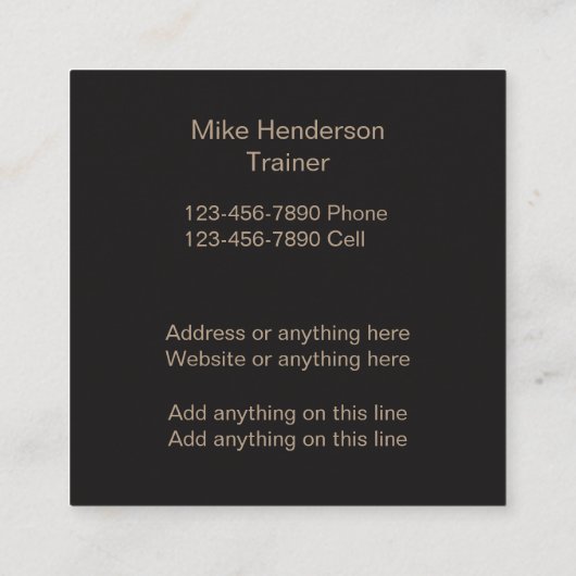 かわいい犬のトレーニング名刺 スクエア名刺 (裏面)