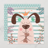 かわいい犬のノートカード サンキューカード (正面/裏面)