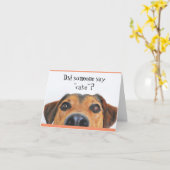 かわいい犬のハッピーバースデーグリーティングカード カード (黄色い花)