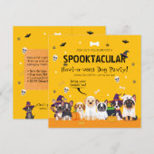 かわいい犬のハロウィンパーティー | ペットの仮装ハロウィン 招待状 (正面/裏面)