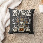 かわいい犬のハロウィン お菓子をください クッション (ブランケット)
