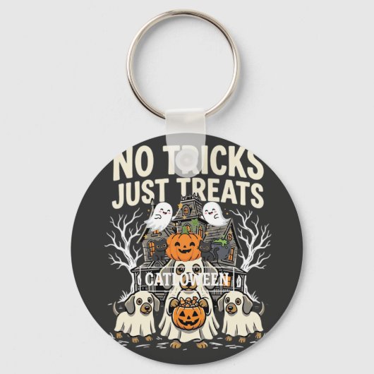 かわいい犬のハロウィン お菓子をちょうだい キーホルダー (正面)