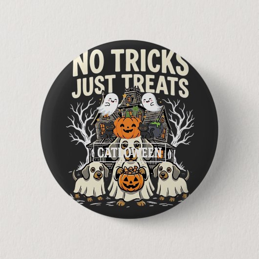 かわいい犬のハロウィン お菓子をちょうだい 缶バッジ (正面)