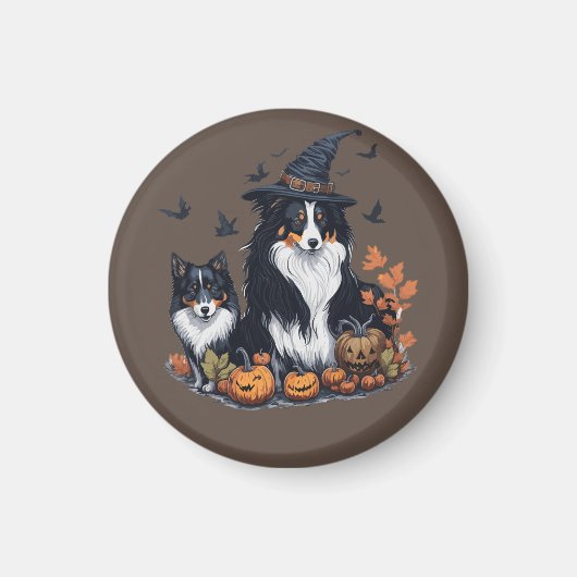 かわいい犬のハロウィーン マグネット (正面)