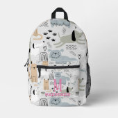 かわいい犬のハートピンクパーソナライズされたモノグラム プリントバックパック (正面)