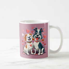 かわいい犬のバレンタイン コーヒーマグカップ
