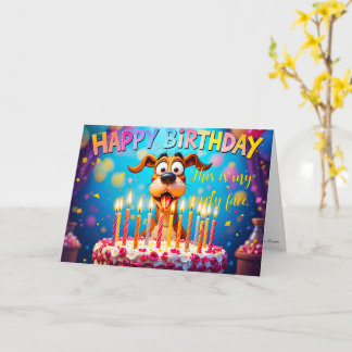 かわいい犬のバースデーカード 楽しいおちゃめな 誕生日おめでとう カード