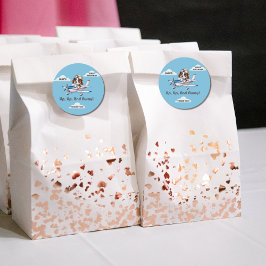 かわいい犬のパイロット & セスナ機、旅行、初めての誕生日 ラウンドシール