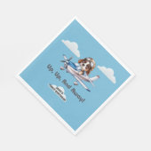 かわいい犬のパイロット&セスナ飛行機、旅行、最初の誕生日 スタンダードランチョンナプキン (角)