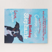 かわいい犬のパズル誕生日カード ジグソーパズル (横)