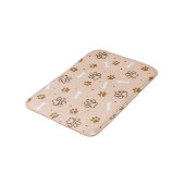 かわいい犬のパターンと爪骨の小さな水玉模様 バスマット (アングル)