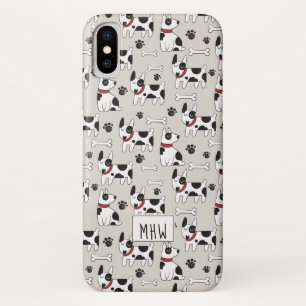 かわいい犬のパターンカスタムモノグラムの電話ケース iPhone X ケース