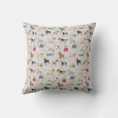 かわいい犬のパターンデザインホワイト クッション (裏面)