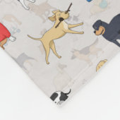 かわいい犬のパターンデザインホワイト フリースブランケット (角)