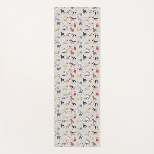 かわいい犬のパターンデザインホワイト ヨガマット (正面)