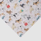 かわいい犬のパターンデザインホワイト 薄葉紙 (詳細)