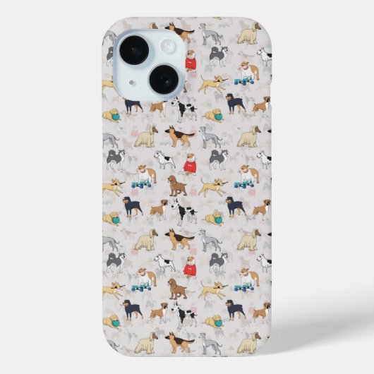 かわいい犬のパターンデザインホワイト Case-Mate iPhoneケース (裏面)