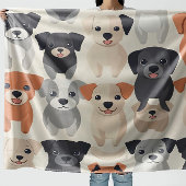 かわいい犬のパターン紙 フリースブランケット