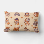 かわいい犬のパターン – かわいい子犬お洒落 ランバークッション (正面)