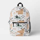 かわいい犬のパターン プリントバックパック (正面)