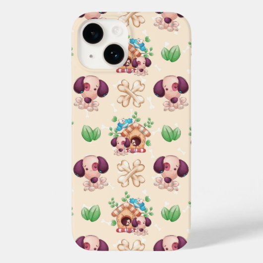 かわいい犬のパターン Case-Mate iPhoneケース (裏面)