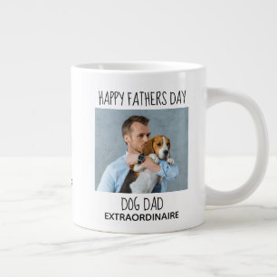 かわいい犬のパパペット写真ハッピーファーズデー ジャンボコーヒーマグカップ