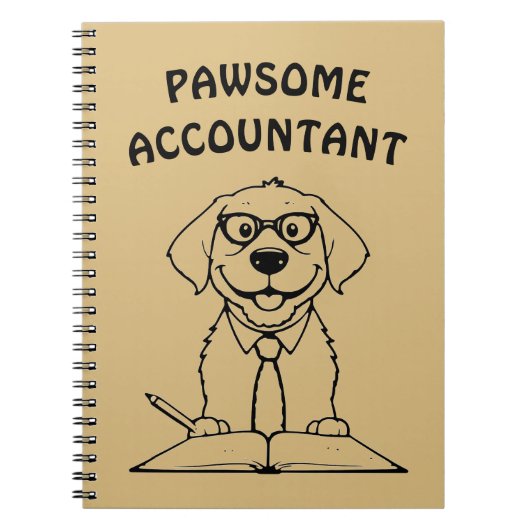 かわいい犬のパワソコの会計士書手帳 ノートブック (正面)